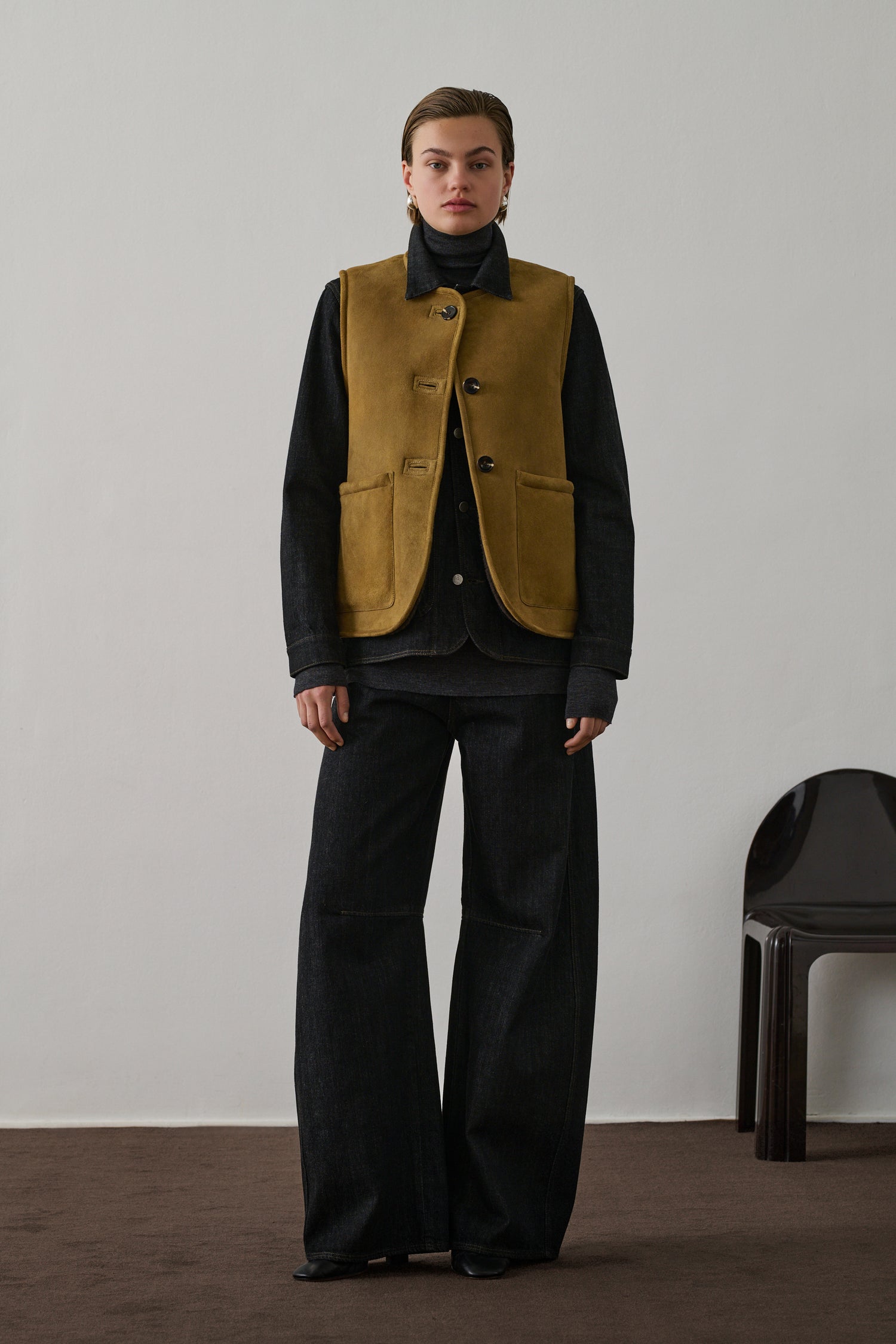 Blouson Duomo - Kaki Doré/Marron - Cuir - Femme